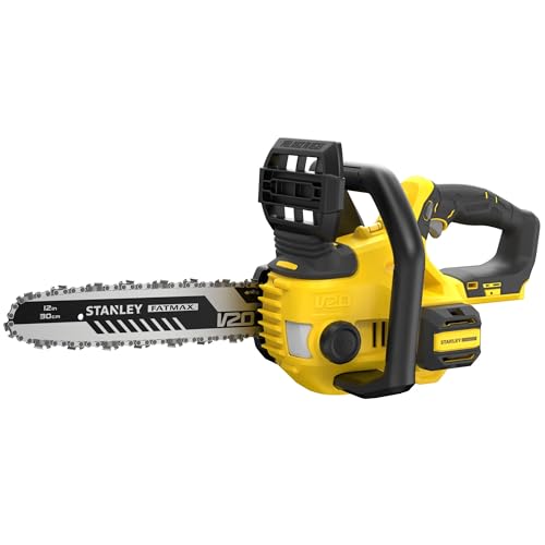 STANLEY FATMAX V20 | 18V 30Cm Chainsaw - 30Cm Bar And 7.7M/S Chain Speed, <1Chain Brake Safety Mechanism, Auto-Oiling System, 2.6Kg, Bubble Level, Tool Only