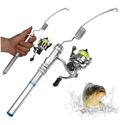 Canne à pêche ultralégère résistante à la rouille avec mini moulinet
