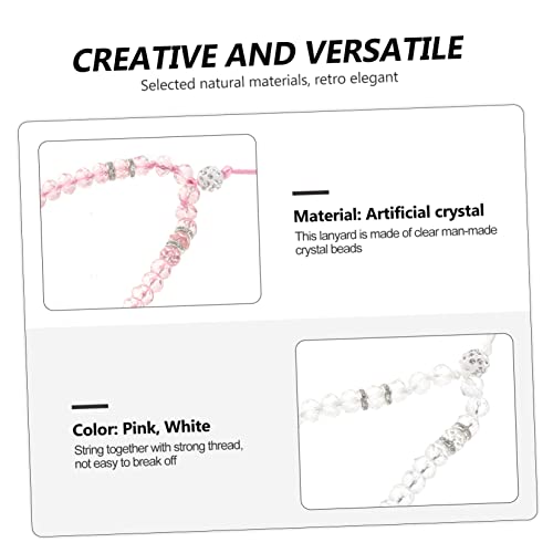 ABOOFAN 2 Peças Colar Contas Cordão De Pulso Cordão De Strass Cordão De Cristal Para Telefone Celula