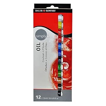 DALER ROWNEY Simply, Tinta Oleo Bisnagas de 12ml, 12 Cores