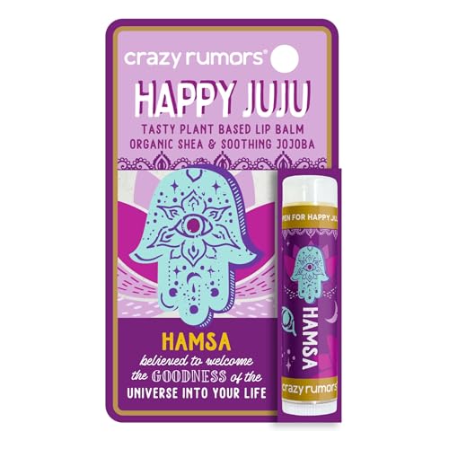 Crazy Rumors Happy Juju All Natural, Plant-Based Lip Balm with Organic Shea & Jojoba 1 Pack (Hamsa)