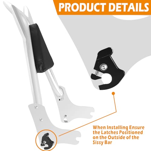 Detachable Adjustable Trident 27” Sissy Bar Fits for Harley Touring Chrome by Harvards Chrome - Used condition - Image 4