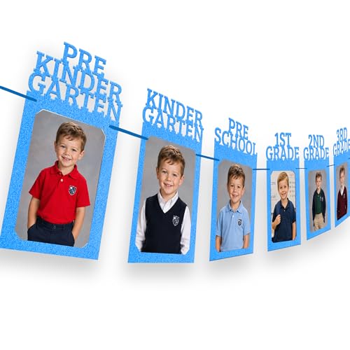 Image of KatchOn, K-12 Graduation Photo Banner 5x7 - Large, 10 Feet | Kindergarten Grad Backdrop, Blue Decorations Class of 2026 | Grad Picture Display for Graduation Decorations 2026