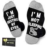 Dealswin Gifts for Dad Men: Birthday Gifts for Men Fathers Husband, I'm Not Sleeping I'm Just Resting My Eyes Socks Valentine's Day Gifts from Daughter Wife