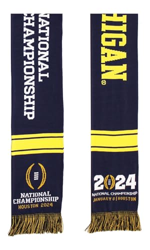 Official 2024 College Football Playoff National Championship Game Michigan Wolverines Knitted Scarf 1-8-2024, LLC3