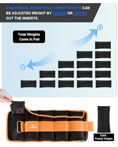 Image of Fragraim Adjustable Ankle Weights 1-3 /4 /5 /6 /8 /10 /12 /15 /20 LBS Pair with Removable Weight for Jogging, Gymnastics, Aerobics, Physical Therapy