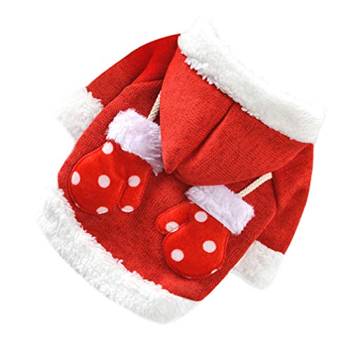 Amosfun Fantasia de Natal Animal de Estimação Com Boné Fantasia de Papai Noel Cão Gato Natal Roupa d
