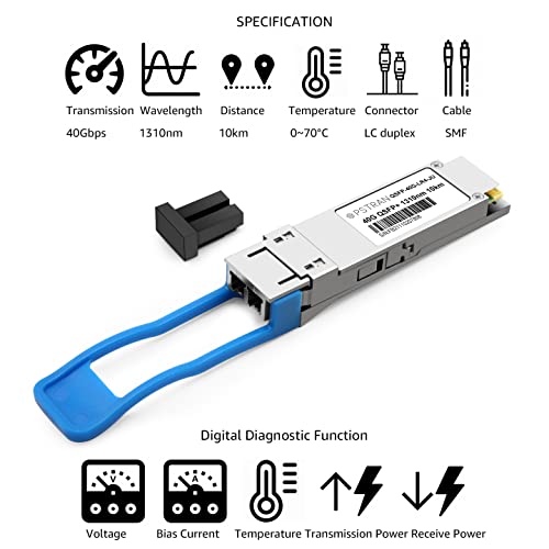 Image of 40GBASE-LR4 QSFP+ Optical Transceiver Module Compatible with Juniper QSFPP-40GBASE-LR4 EX-QSFP-40GE-LR4 JNP-QSFP-40G-LR4 JNP-QSFP-40GE-LR4 40G QSFP+ LR4 1310nm 10km DDM Duplex LC SMF