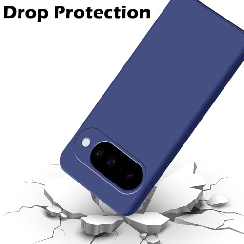Image of amazon basics Back Cover for Google Pixel 10 5G | Ultra Slim Soft Rubberised Case | Matte Silicone Flexible Mobile Case | Camera Protection - Blue