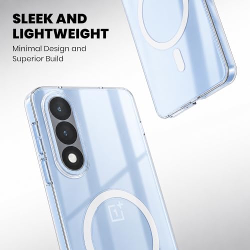 Image of DIZORO Crystal Clear Magnetic Compatible with Oneplus nord 5 Back Cover case with Anti-Yellow ( Compatible with Magsafe ) Anti-Scratch | Shockproof Transparent Cover
