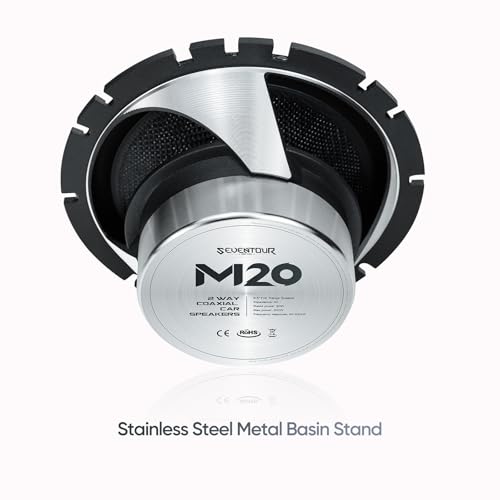 Seventour 6.5\" 2-Way Component Car Audio Speaker,Full Range+Tweeter car Door Speakers,200W Max,4-Ohm,45-20kHz Frequency Response,Easy Installation with Splitter and Mounting Wire kit