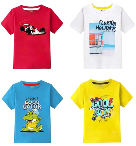 Image of Lush Plush Boys High GSM Cotton Half Sleeve Printed Cotton T-Shirt