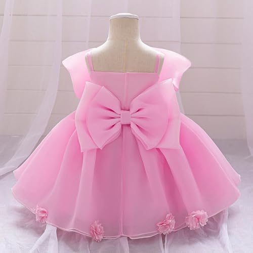 6M-3Y Party Dress for Girls Cute Bow Tie Front Strappy Princess Flower Dresses Formal Elegant Layered Lace Gowns4