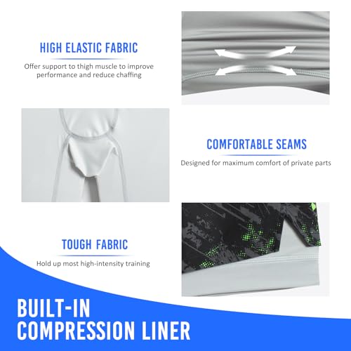 maamgic Mens Workout Shorts 2 in 1 Stretch 5" Gym Shorts Running Shorts with Compression Liner Zip Pocket