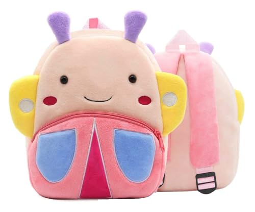 Image of Frantic Kids Velvet School Bag soft plush standard Backpack Baby Girl Preschool Mini Travel Bags Baby Girl & Baby Boy & Toddlers Picnic Carry Travelling Bags (2-5 Years)