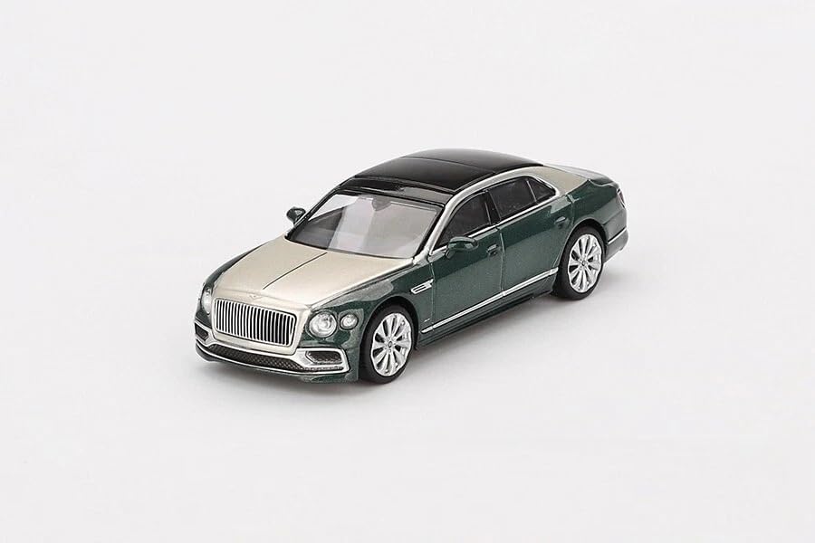 Diecast Model Car Compatible with Mini GT 1:64 Bentley Flying Spur White Sand Verdant Limited Edition MGT00867