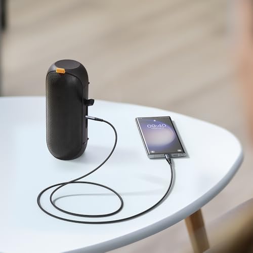 كابل صوت من نوع سي إلى AUX 3.5 ملم بطول 1.2 م من جوي رووم، لون أسود، موديل SY-A07