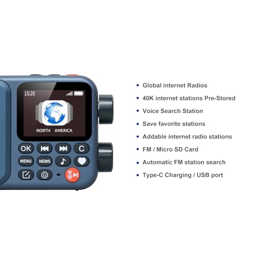 Image of Choyong A8W Portable Smart Internet Radio Receiver WIFI /4G Radio Speaker with FM, Micro-SD Card, All World Radios, for Home with WiFi, Digital Radio