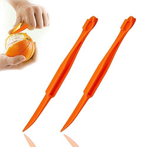 Orange Peeler Tools Citrus Peel Cutter Plastic Fruit Vegetable Slicer Cutter Lemon Peeler Opener Remover Fruit Tools Kitchen Accessories Cooking Knife Kitchen Gadget Tool2 Pack Orange