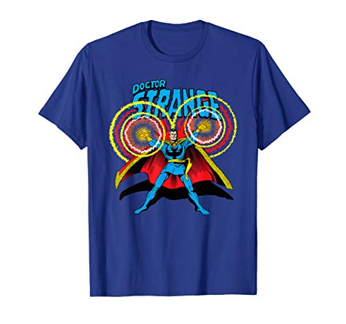 T-shirt Marvel Doctor Strange retro comic art en coton noir col rond