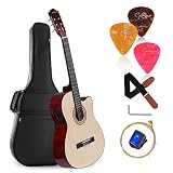 MIRIO 39 Inches 4/4 Size Nylon-string Classical Electric Acoustic Guitar for Beginners Students Kids