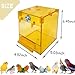 kathson 2PCS Parrot Bath Box Hanging Bird Bathtub Tub Bath Acrylic No-Leakage Shower Box Bowl Cage Accessory for Small Pet Bird Parakeet Canary Cockatiels Budgies Lovebirds（Yellow）