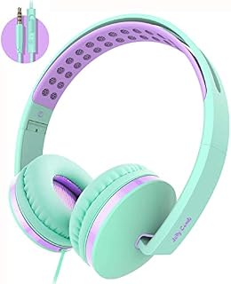 Kids Headphones for School, Jelly Comb Girls Lightweight Foldable Stereo Bass Kids Headphones
