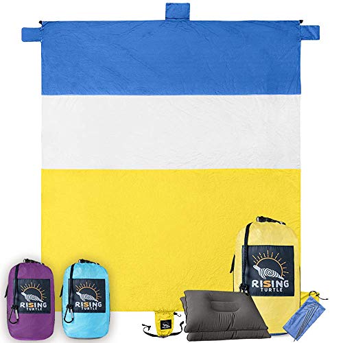 Sand Proof Beach Blanket - Extra Large 8x9’, No Sand, Wind Resistant, Quick