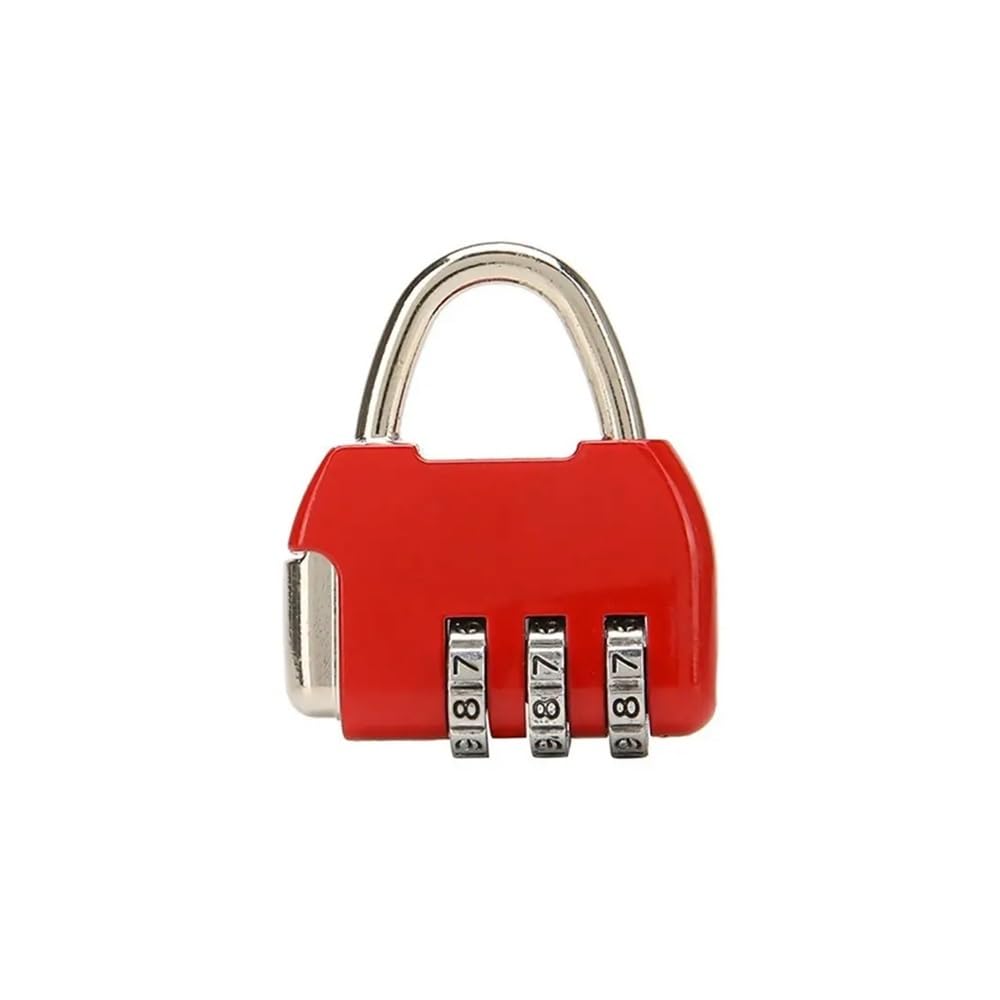 Suitcase Locks, 3-Digit Combination Mini Padlock Multicolor for Travel Luggage Dormitory Cabinet(Rosso)