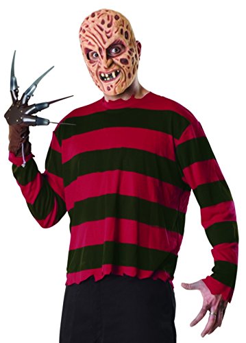 Include : MASCHERA 3/4 in vinile + T-SHIRT a righe + GUANTO con lame