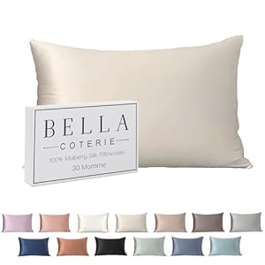 Bella Coterie Luxury Silk Pillowcase for Hair and Skin | 30 Momme | 100% Pure 6A Mulberry Silk | Super Soft | Perfectly Plush [King, Ivory]
