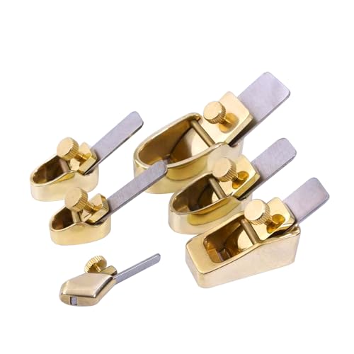 One set (6P) Brass Mini Planes Convex Bottom +flat bottom Plane Steel Blade Guitar Violin Making Tools Violin Wood Project tools