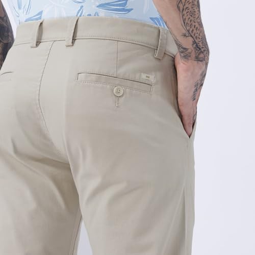 Image of BASICS Premium Cotton Stretch Formal Trousers for Men | Office Pants