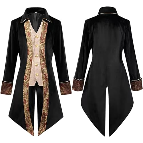 Veste médiévale steampunk brodée homme pour festival vintage et cosplay