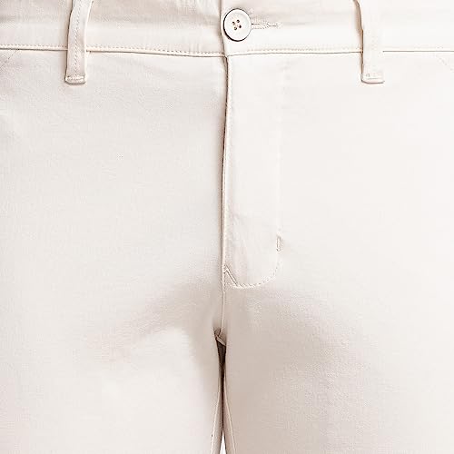 Image of Parx Men's Cotton Blend Solid Pattern Low Rise Tapered Fit Flat Front Casual Trouser