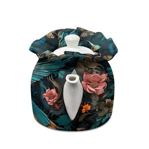 Image of Hummingbird Tea Cozy Foldable Teapot Dust Cover Keep Warmer Teapot Protective Insulated Soft Cover Kitchen Home Decor Accessory Tea Pots Cozy Decorative Accessories