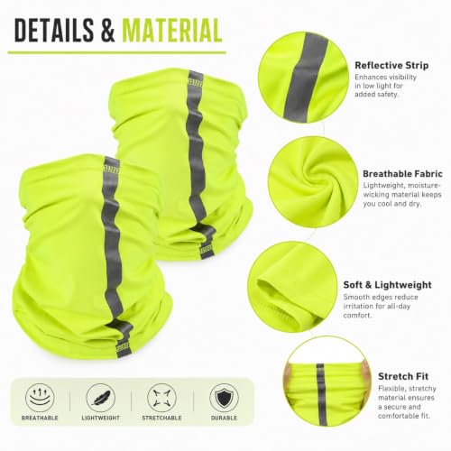 Image of SATINIOR 4 Pcs Neck Gaiter Face Mask for Men Reflective Face Cover Scarf Summer UV Sun Protection Balaclava Bandana for Work