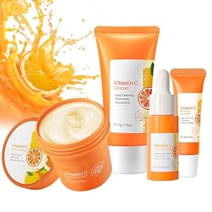 5PCS Vitamin C Skincare Set, Skin Care for Teenage Girls, Anti-Aging Face Care Beauty Gift Sets for Teen Girls