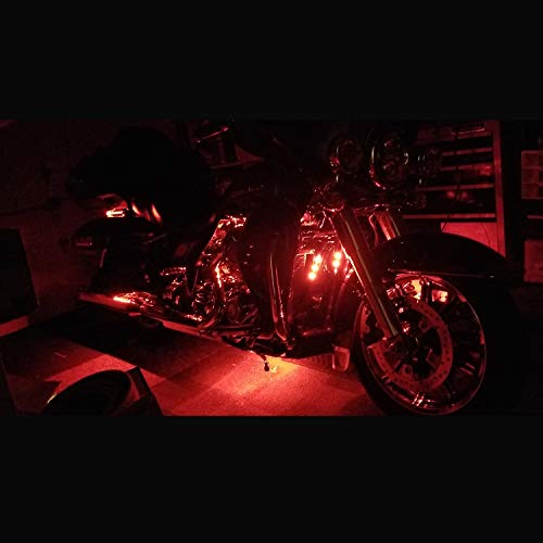 NBWDY 12Pcs Motorcycle LED Light Kit Strips Multi-Color Accent Glow Neon Ground Effect Atmosphere Lights Lamp with LED Music Bluetooth & IR RGB Controller for motorcycle,ATV,golf Car (Pack of 12) - Thumbnail 4