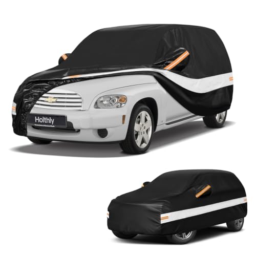 Image of 10 Layers SUV Car Cover Custom Fit for Chevrolet HHR (2005-2011), Waterproof All Weather for Automobiles, Outdoor Full Cover Sun Dust Rain Protection with Cotton. Black
