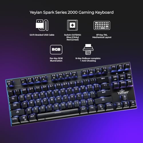Teclado Mecánico YAT1804-EN USB Cable Trenzado miniatura 2