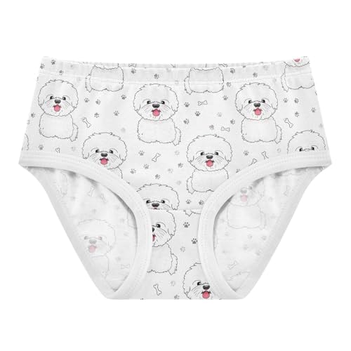 Joisal Cotton Girls Underwear Toddler Cute Cartoon Dogs White Girl Panties Cute Funny Briefs Girls Undies 2t