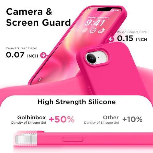 Image of GolbinBox Magnetic for iPhone 17e /16e Case, Silicone Cover, Hot Pink