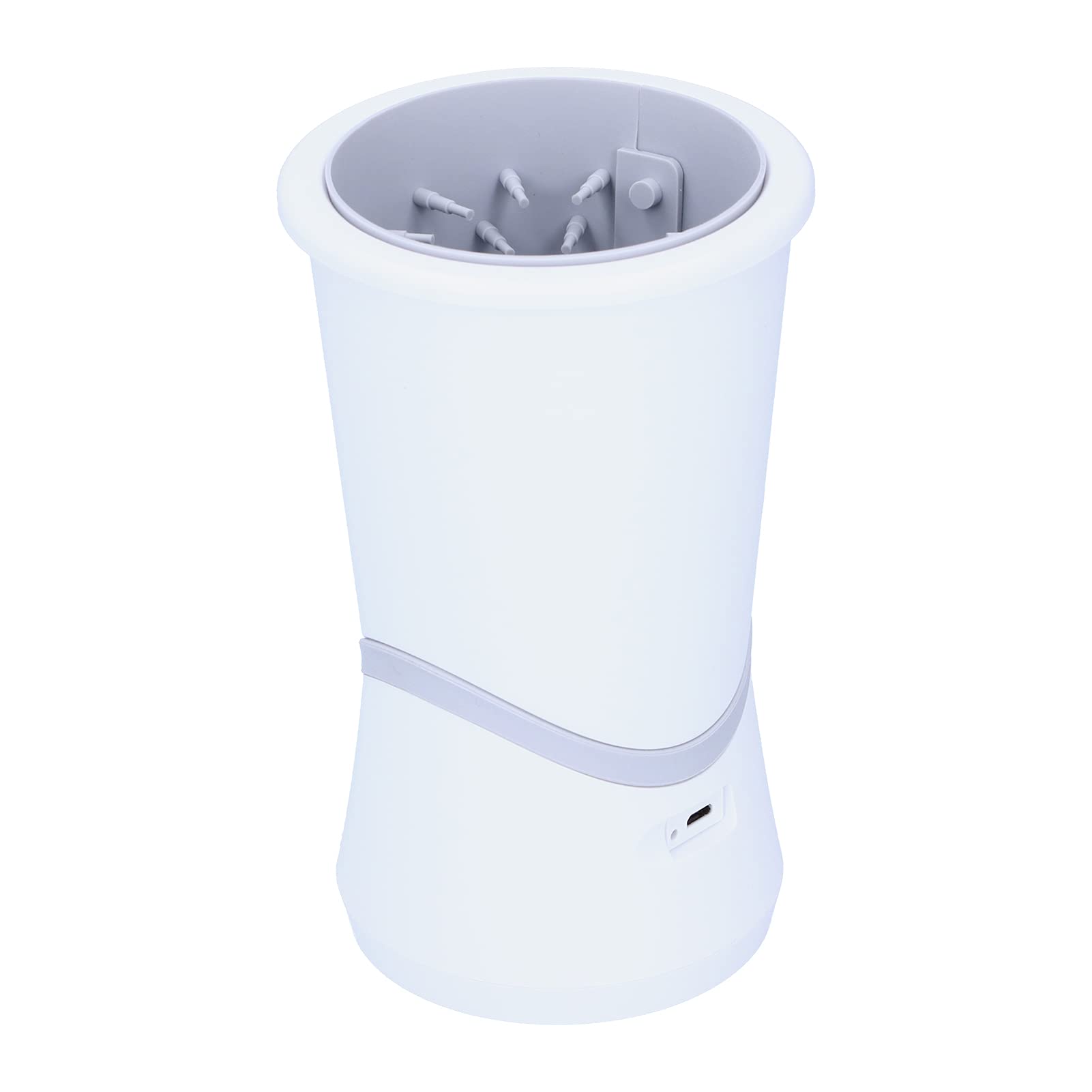 Silikon-Hundefußreiniger, Pfotenbürstenreiniger, Leiser Betrieb, Geeignet für Pfoten Unter 5 Cm, weiß