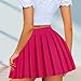 tagunop Women's Mini Pleated Skirts Y2k Skater Skirt Club Skirts for Women Sexy A-Line Uniform Tennis Skirt Fuchsia XS