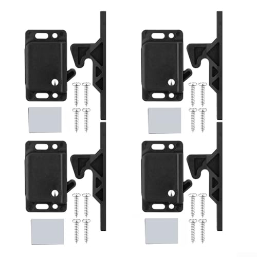 Cerraduras de puerta de armario, 4 unidades, mecanismo de apertura a presión para caravanas, cajones, armarios, sistema de cierre seguro de plástico ABS, accesorios para muebles del hogar