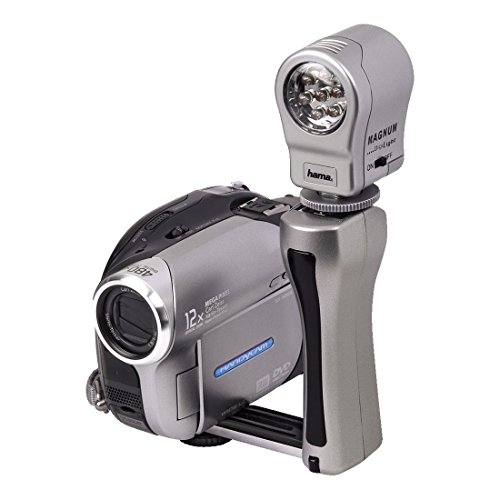 Hama Klappbare Blitzschiene f&uuml;r Camcorder mit Stativgewinde, Mit ergonomischen Handgriff, 125 x 130 mm, Digi Klapp, Silber