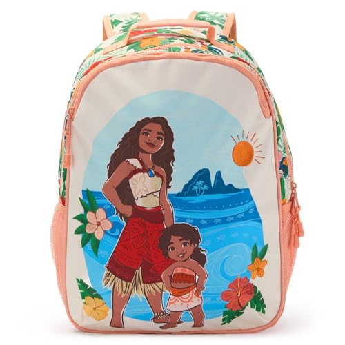 Disney Store Official Moana 2 Backpack - Kids Backpack with Embroidered Accents, Adjustable Straps, Zip Compartments & Mesh Pockets, Screen Art Featuring Moana and Simea