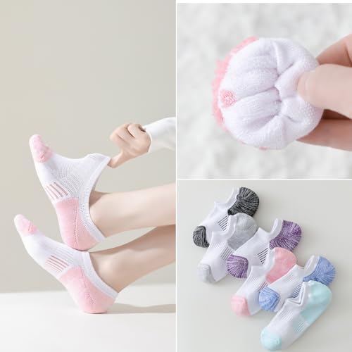 Image of EPEIUS Thick No Show Socks for Women Athletic Ankle Socks Cushioned Running Low Cut Non Slip Footies 3 /6 Pairs