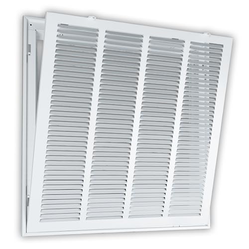 Fits 20x20 Duct Opening | Steel Return Air Filter Grille by Handua [Removable Door] | Vent Cover Grill | White | HVAC Cold Air Intake Grille | Out Dim: 22 5/8